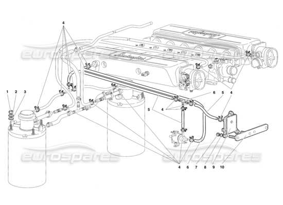 a part diagram from the Lamborghini Diablo parts catalogue