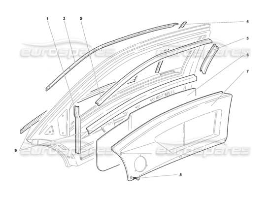 a part diagram from the Lamborghini Diablo parts catalogue