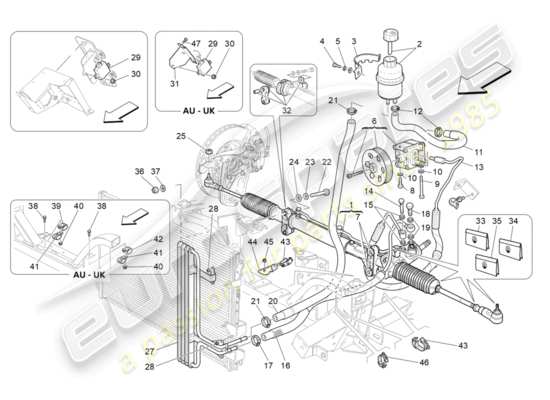 a part diagram from the Maserati Granturismo Sport parts catalogue