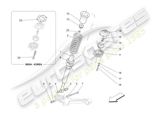 a part diagram from the Maserati Granturismo Sport parts catalogue