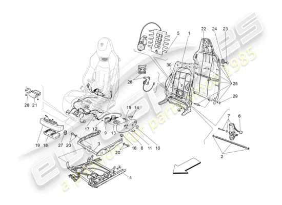 a part diagram from the Maserati Granturismo Sport parts catalogue