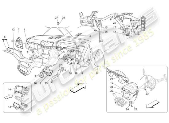 a part diagram from the Maserati Granturismo Sport parts catalogue