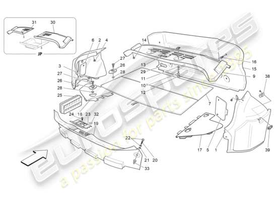 a part diagram from the Maserati Granturismo Sport parts catalogue
