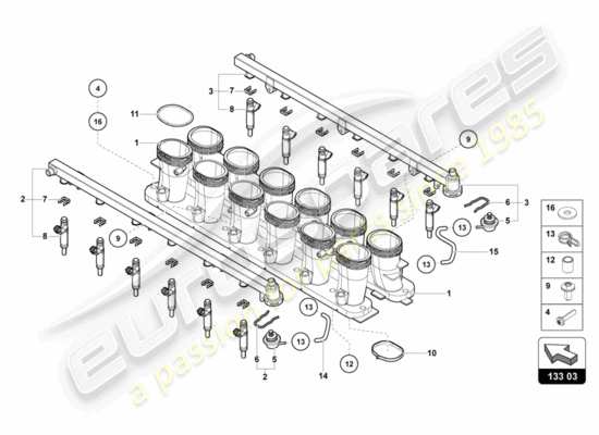 a part diagram from the Lamborghini Centenario parts catalogue