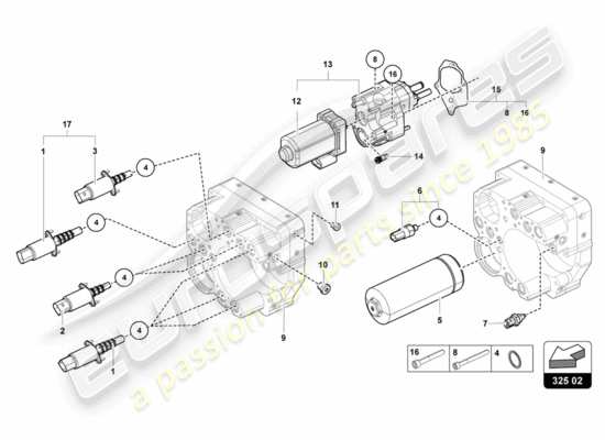 a part diagram from the Lamborghini Centenario parts catalogue