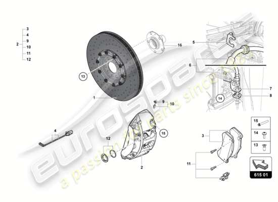 a part diagram from the Lamborghini Centenario parts catalogue