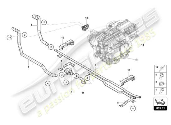 a part diagram from the Lamborghini Centenario parts catalogue