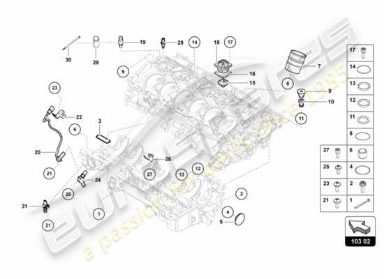 a part diagram from the Lamborghini Centenario parts catalogue