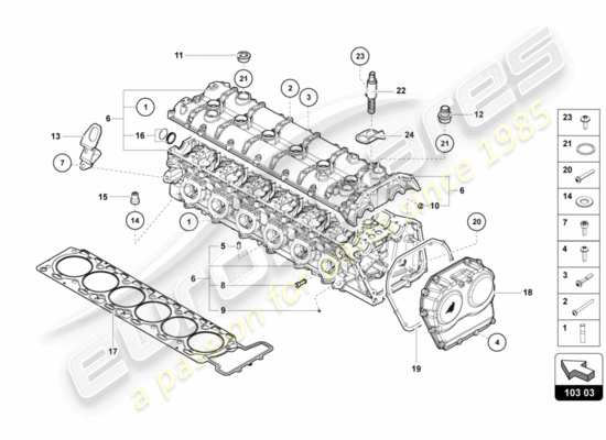 a part diagram from the Lamborghini Centenario parts catalogue