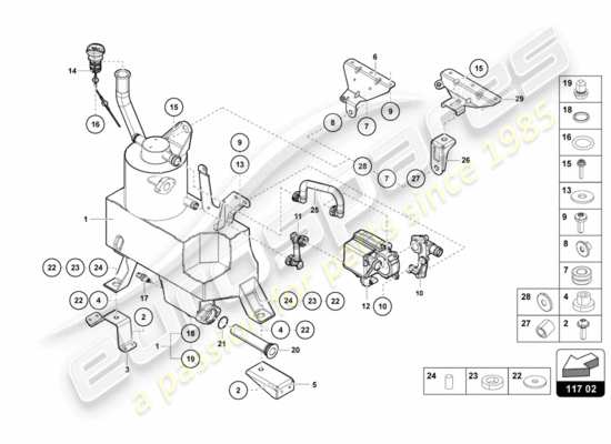 a part diagram from the Lamborghini Centenario parts catalogue