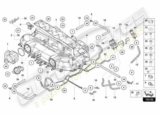 a part diagram from the Lamborghini Centenario parts catalogue