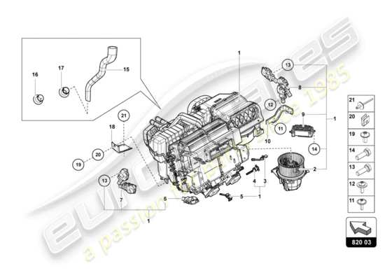 a part diagram from the Lamborghini Centenario parts catalogue