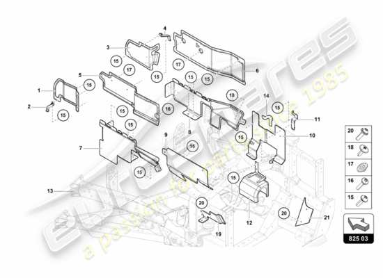 a part diagram from the Lamborghini Centenario parts catalogue