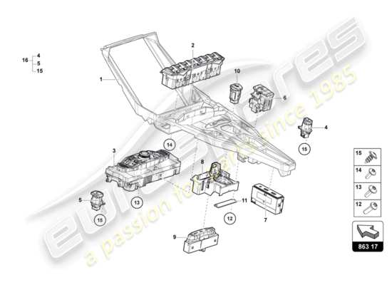 a part diagram from the Lamborghini Centenario parts catalogue