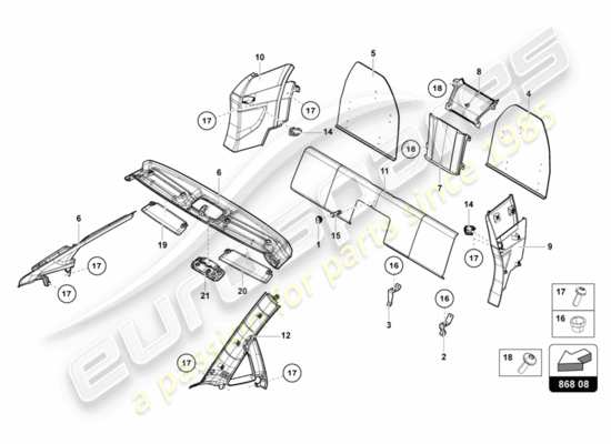 a part diagram from the Lamborghini Centenario parts catalogue