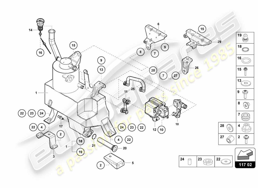 Lamborghini LP700-4 COUPE (2012) OIL CONTAINER Part Diagram