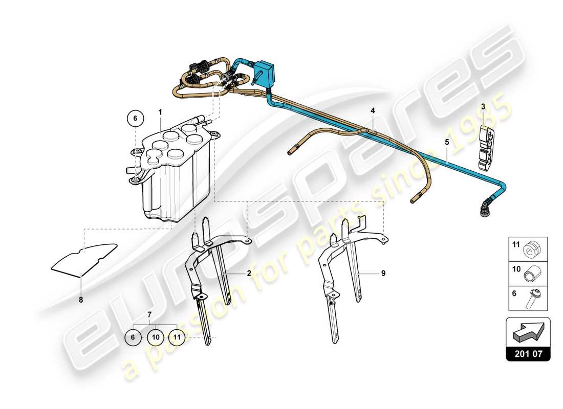 Lamborghini LP700-4 COUPE (2012) ACTIVATED CARBON FILTER SYSTEM Part Diagram