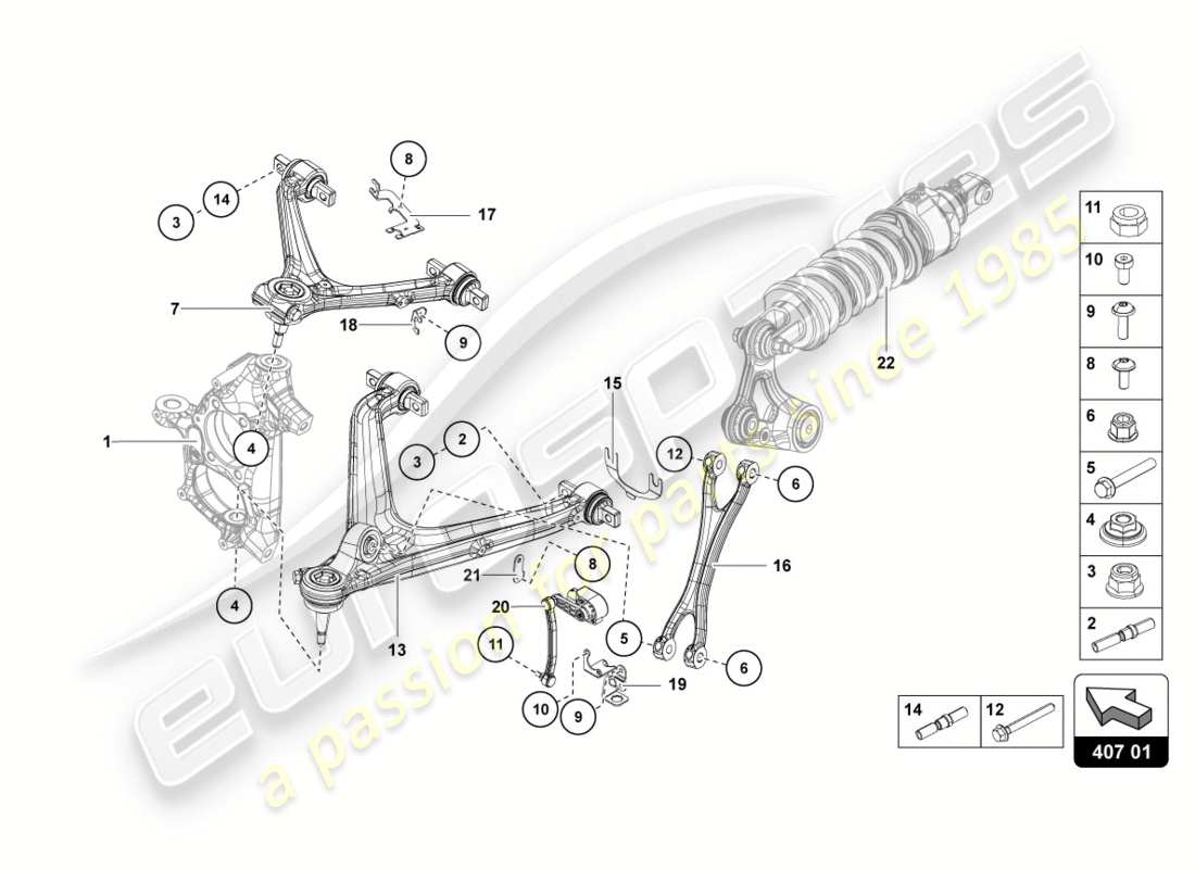 Lamborghini LP700-4 COUPE (2012) SUSPENSION FRONT Part Diagram