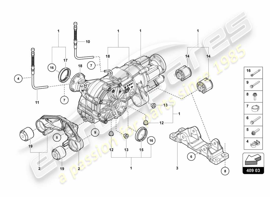 Lamborghini LP700-4 COUPE (2012) FRONT AXLE DIFFERENTIAL WITH VISCO CLUTCH Part Diagram