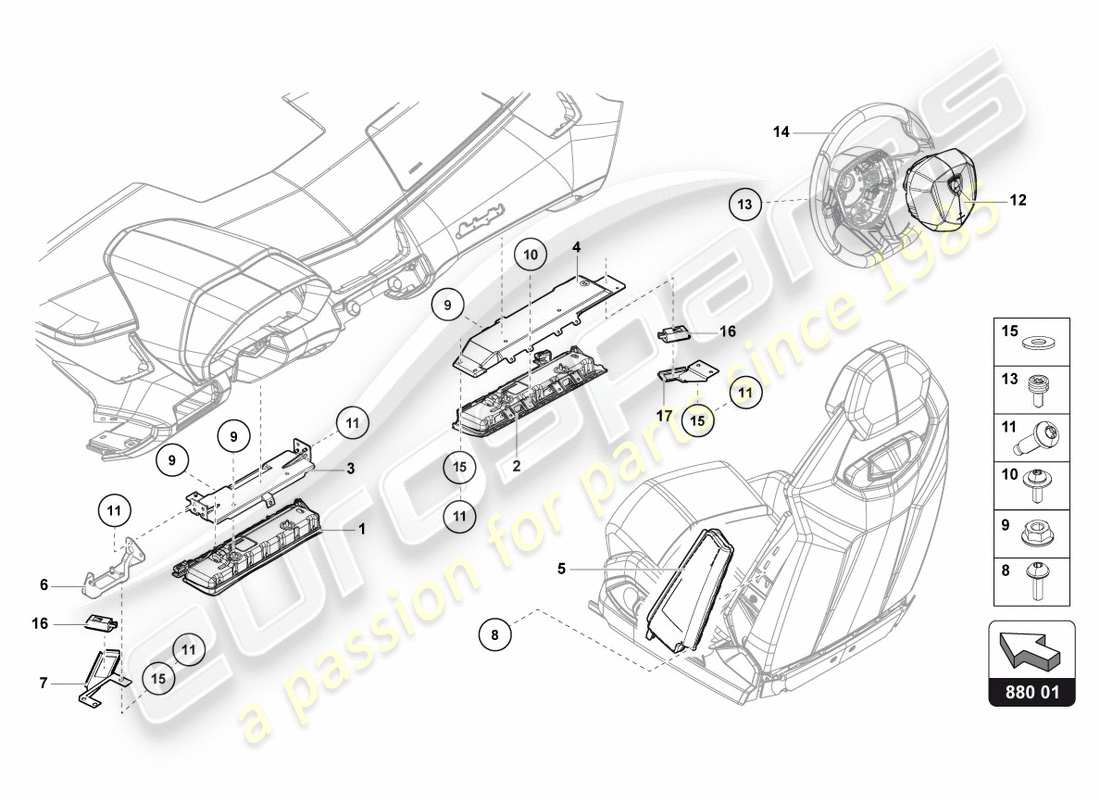 Lamborghini LP700-4 COUPE (2012) AIRBAG UNIT Part Diagram