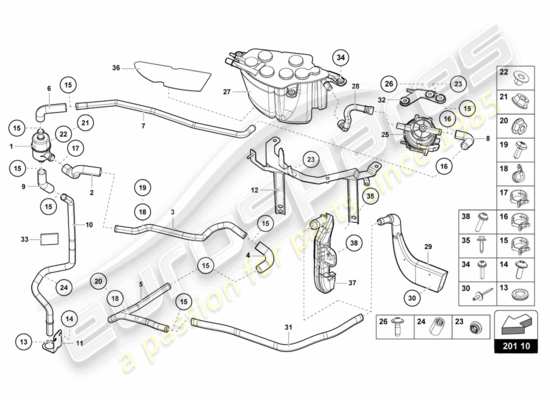 a part diagram from the Lamborghini LP700-4 Coupe (2012) parts catalogue