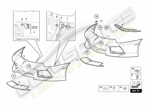 a part diagram from the Lamborghini Aventador LP700-4 parts catalogue