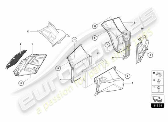 a part diagram from the Lamborghini Aventador LP700-4 parts catalogue