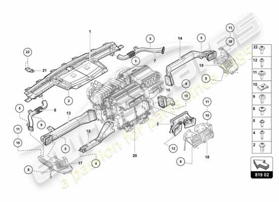 a part diagram from the Lamborghini LP700-4 Coupe (2012) parts catalogue