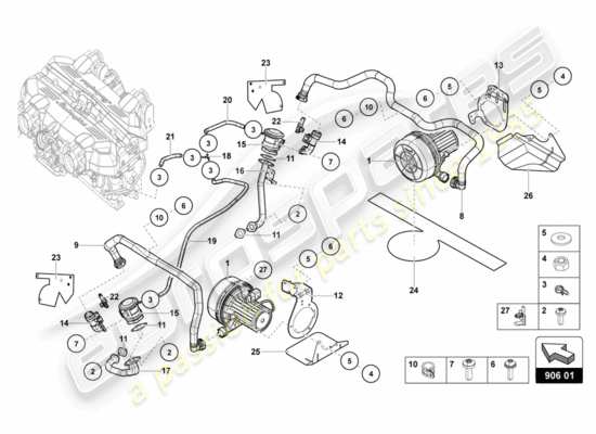 a part diagram from the Lamborghini Aventador LP700-4 parts catalogue