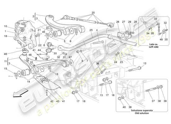 a part diagram from the Maserati Granturismo Sport parts catalogue