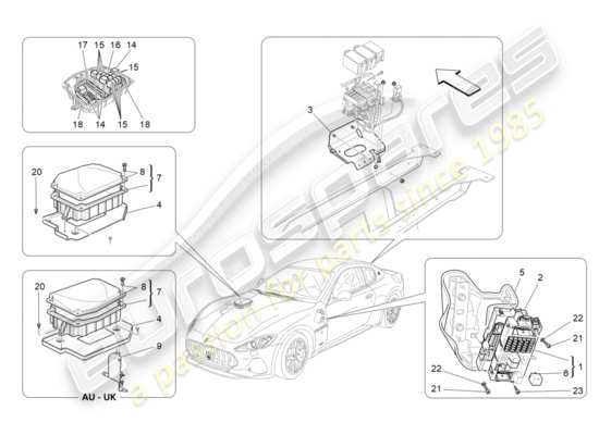 a part diagram from the Maserati Granturismo Sport parts catalogue