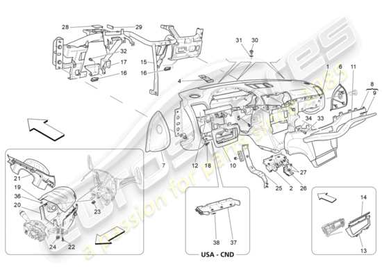 a part diagram from the Maserati Granturismo Sport parts catalogue