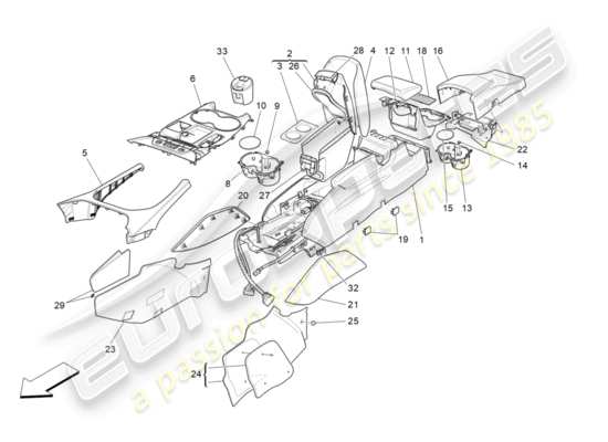 a part diagram from the Maserati Granturismo Sport parts catalogue