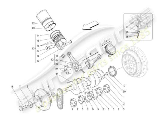 a part diagram from the Maserati Granturismo Sport parts catalogue