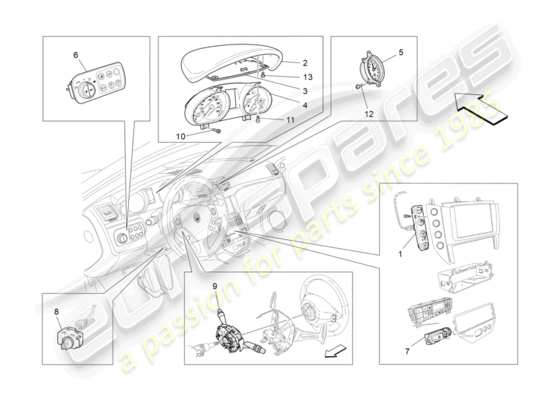 a part diagram from the Maserati Granturismo Sport parts catalogue