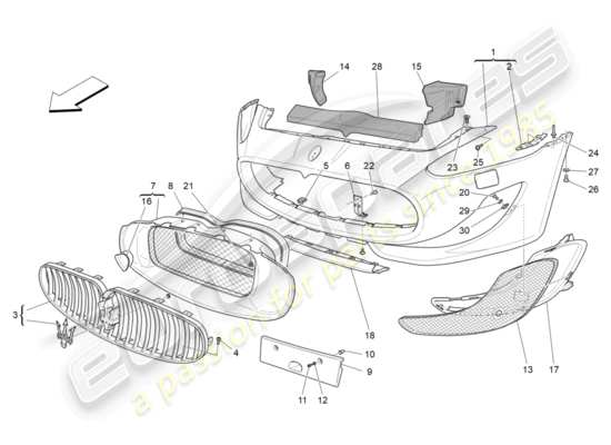 a part diagram from the Maserati Granturismo Sport parts catalogue