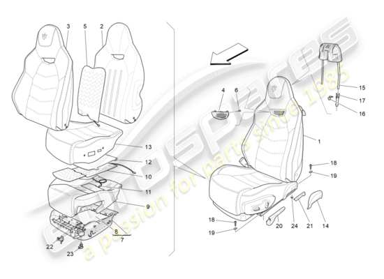 a part diagram from the Maserati Granturismo Sport parts catalogue