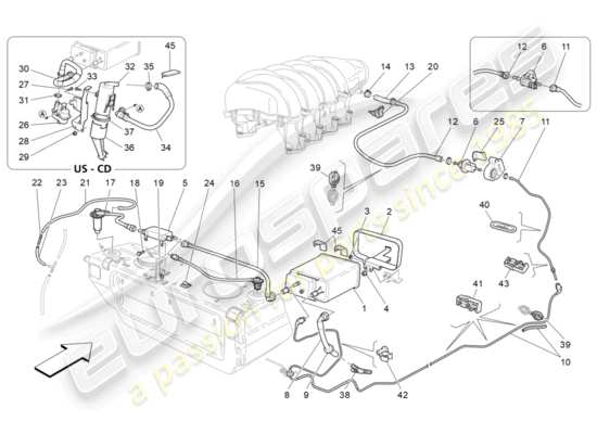 a part diagram from the Maserati Granturismo Sport parts catalogue