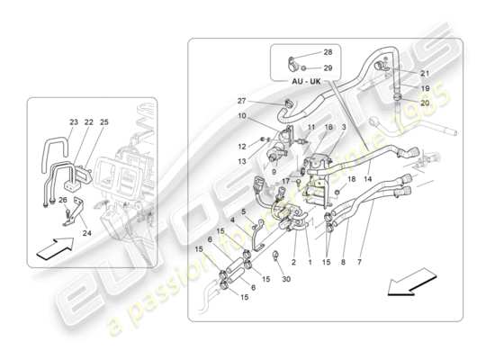 a part diagram from the Maserati Granturismo Sport parts catalogue