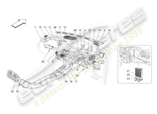 a part diagram from the Maserati Granturismo Sport parts catalogue