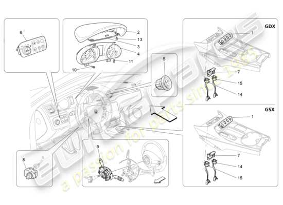 a part diagram from the Maserati Granturismo Sport parts catalogue