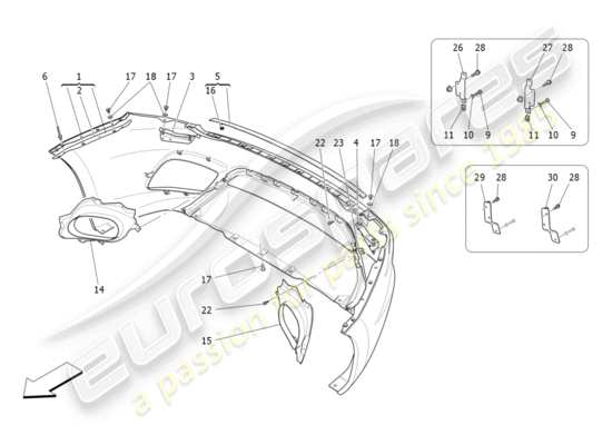 a part diagram from the Maserati Granturismo Sport parts catalogue