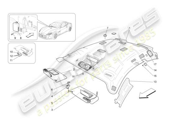 a part diagram from the Maserati Granturismo Sport parts catalogue