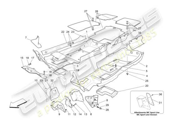 a part diagram from the Maserati Granturismo Sport parts catalogue