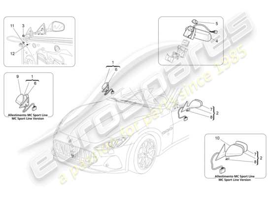 a part diagram from the Maserati Granturismo Sport parts catalogue