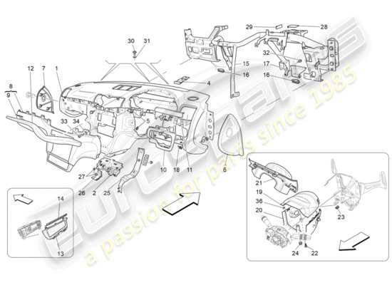 a part diagram from the Maserati Granturismo Sport parts catalogue