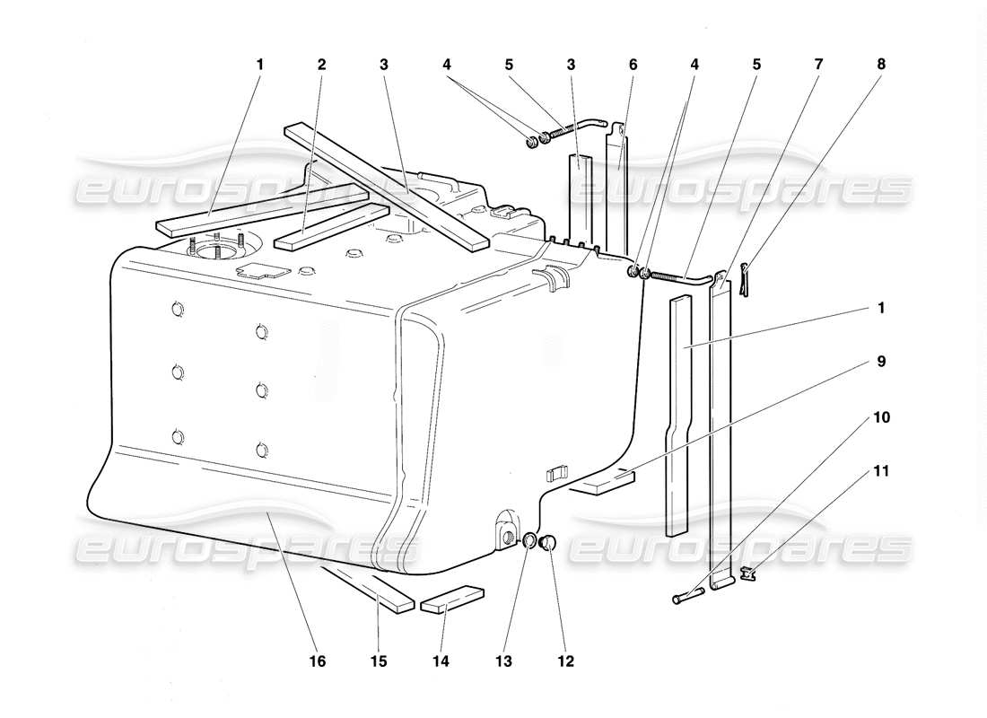 Lamborghini Diablo VT (1994) fuel system Parts Diagram