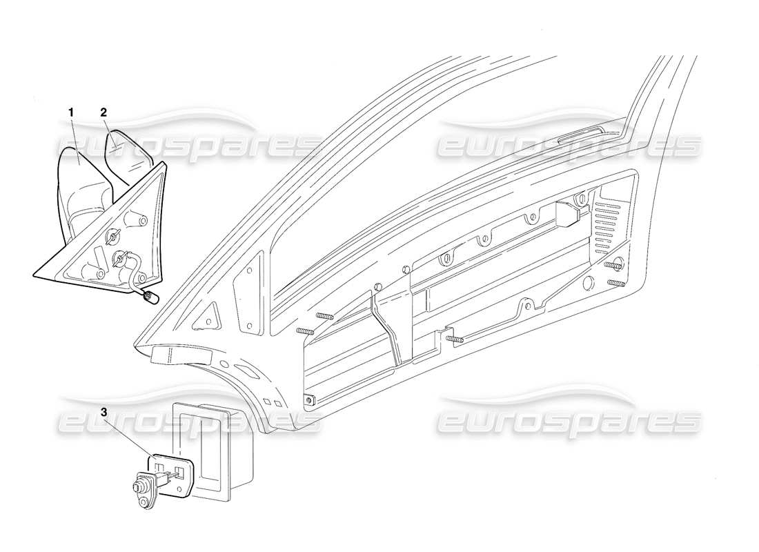 Lamborghini Diablo VT (1994) Doors (Valid for USA Version - April 1994) Parts Diagram