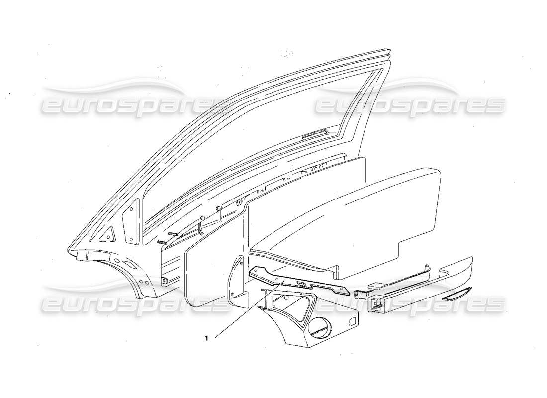 Lamborghini Diablo VT (1994) Doors (Valid for RH D. Version - April 1994) Parts Diagram