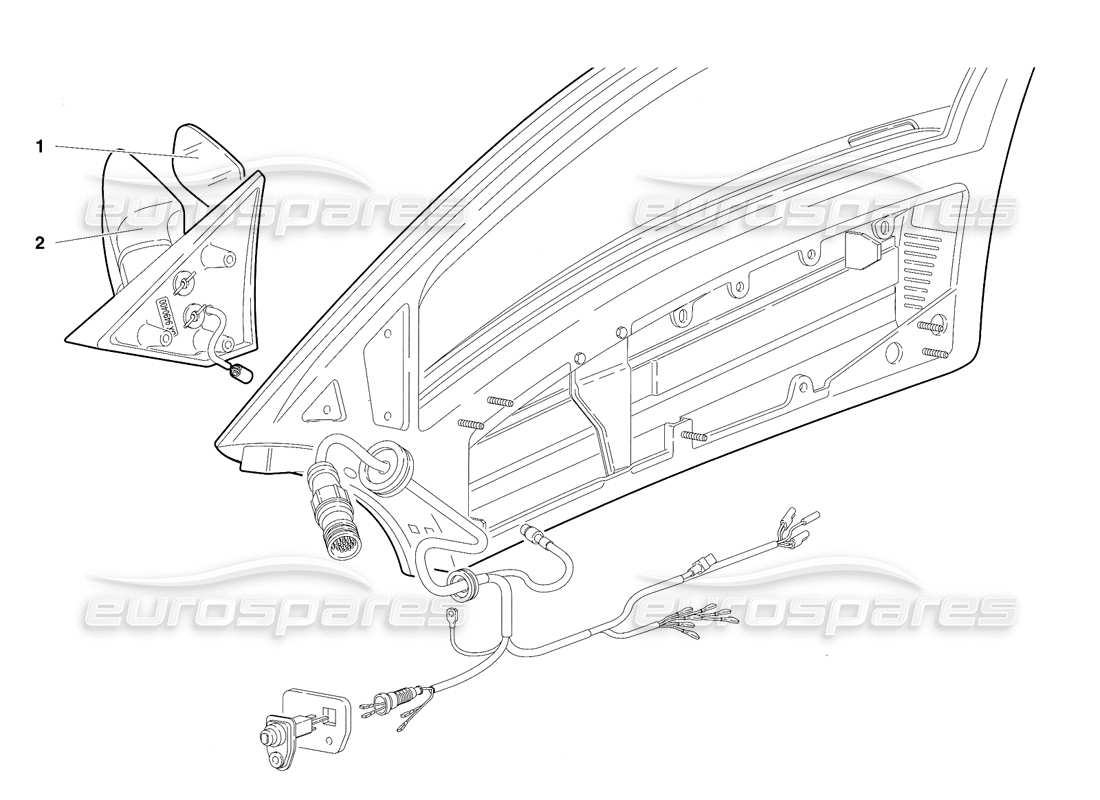 Lamborghini Diablo VT (1994) Doors (Valid for Australia - RH D. Version - April 1994) Parts Diagram